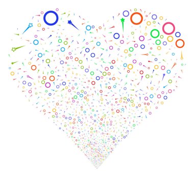 Konfeti yıldız havai fişek kalp