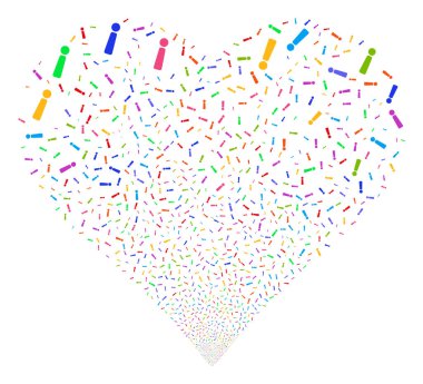 Ünlem işareti havai fişek kalp