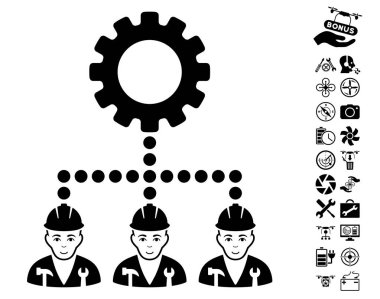 Servis personeli simgesi hava dron araçları Bonus ile