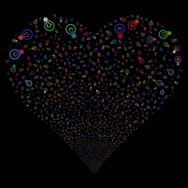 Elektrikli ampul havai fişek kalp