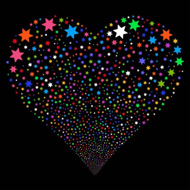 Havai fişek yıldızı havai fişek kalp