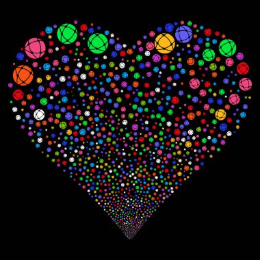 Ağ havai fişek kalp