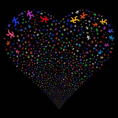 Çalışan adam havai fişek kalp