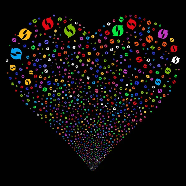 Refresh Fireworks Heart — Stock Vector