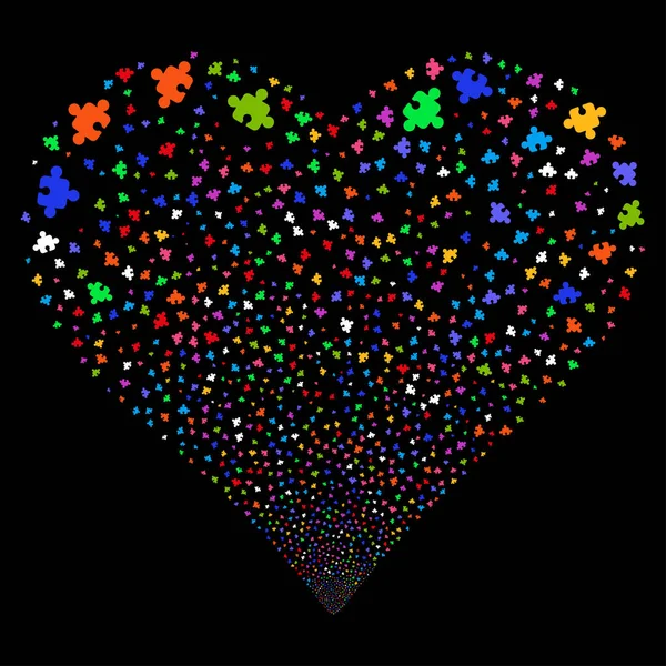 Component Fireworks Heart — Stock Vector