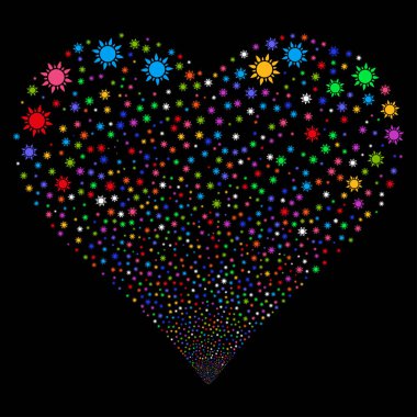 Güneş havai fişek kalp