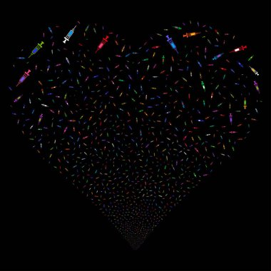 Şırınga havai fişek kalp