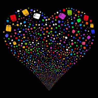 Tuvalet kağıdı rulo havai fişek kalp