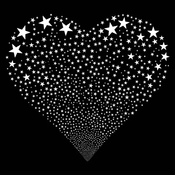 Confetti Star Fireworks Heart — Stock Vector