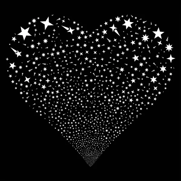 Confetti Stars Fireworks Heart — Stock Vector