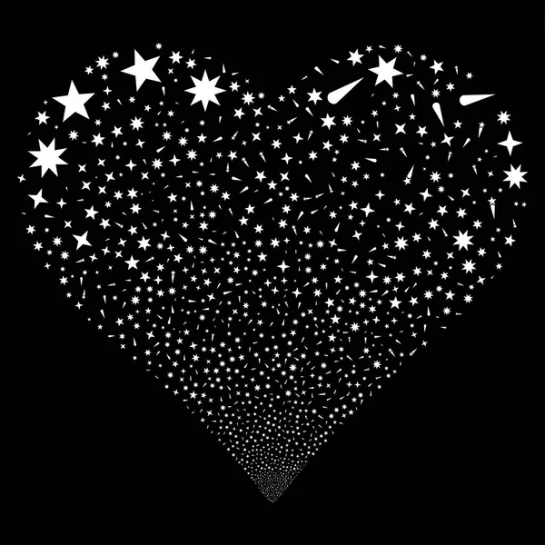 Konfetti Sterne Feuerwerk Herz — Stockvektor