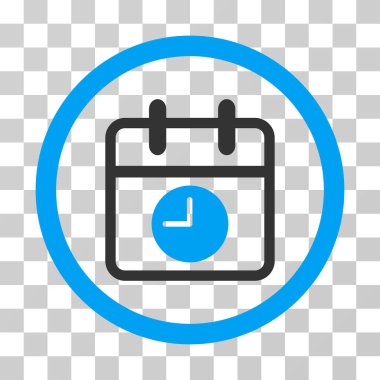 Tarih ve saat yuvarlak vektör simgesi