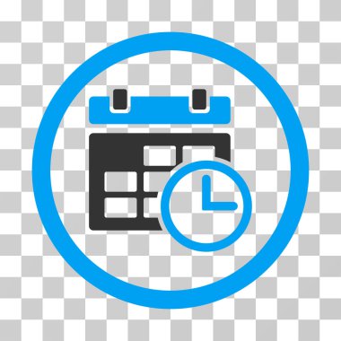 Tarih ve saat yuvarlak vektör simgesi