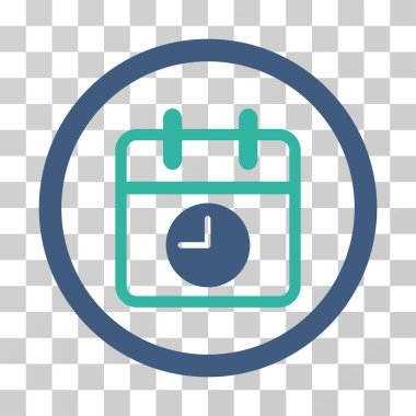 Tarih ve saat yuvarlak vektör simgesi