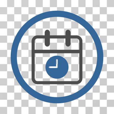 Tarih ve saat yuvarlak vektör simgesi