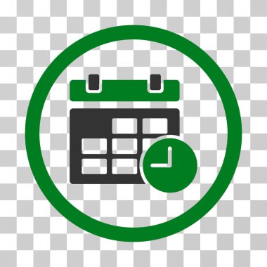 Tarih ve saat yuvarlak vektör simgesi