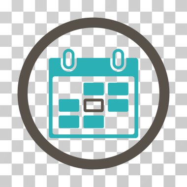 Takvim gün yuvarlak vektör simgesi