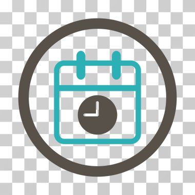 Tarih ve saat yuvarlak vektör simgesi