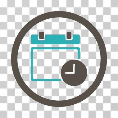 Tarih ve saat yuvarlak vektör simgesi