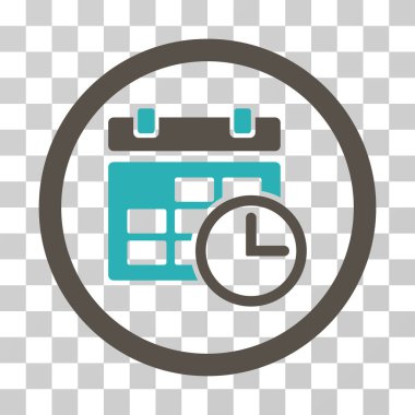 Tarih ve saat yuvarlak vektör simgesi