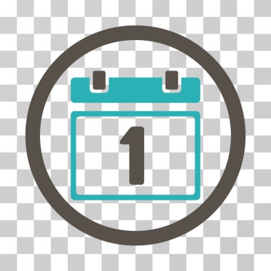 İlk gün yuvarlak vektör simgesi