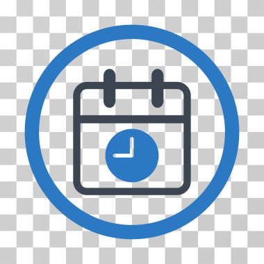 Tarih ve saat yuvarlak vektör simgesi