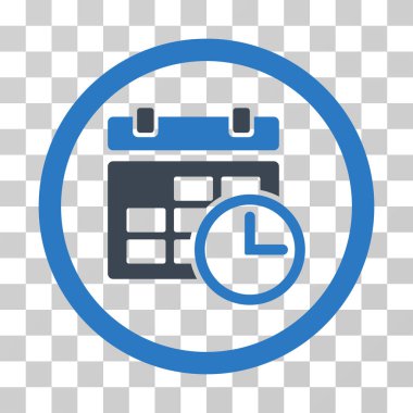 Tarih ve saat yuvarlak vektör simgesi