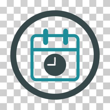 Tarih ve saat yuvarlak vektör simgesi