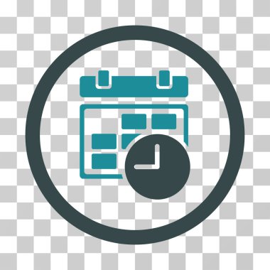 Tarih ve saat yuvarlak vektör simgesi