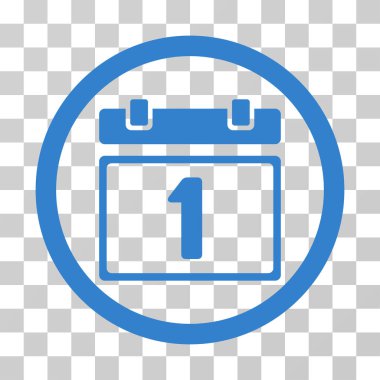 İlk gün yuvarlak vektör simgesi