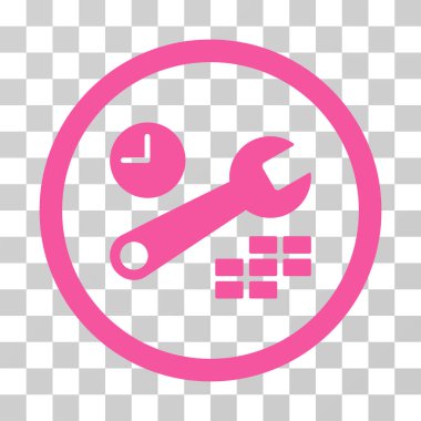 Tarih ve saat yapılandırması vektör simge yuvarlak