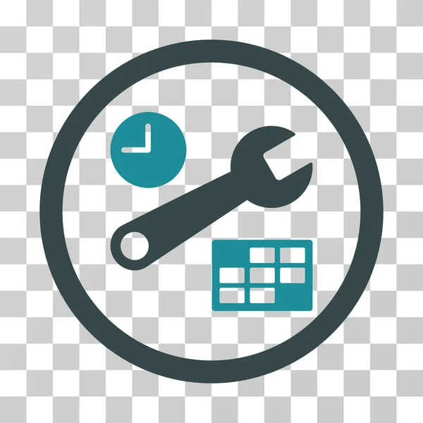 Date et heure Configuration arrondie vectorielle Icône — Image vectorielle