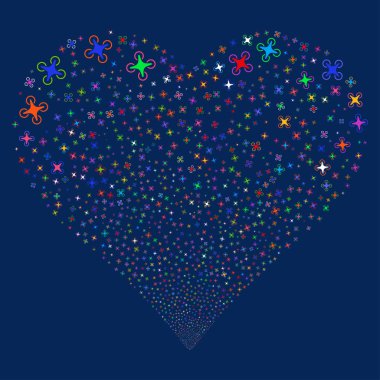 Hava dron havai fişek kalp