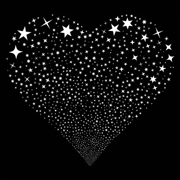 Confetti Stars Fireworks Heart — Stock Vector