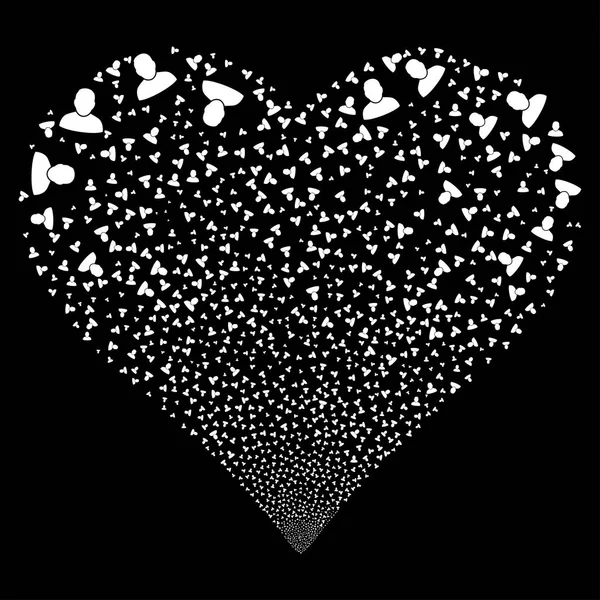 Corazón de fuegos artificiales de usuario — Vector de stock