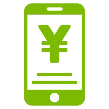 Yen mobil ödeme düz vektör simgesi