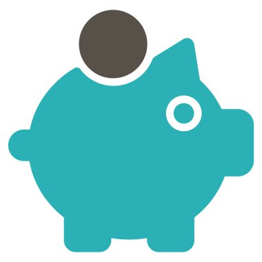 Piggy Bank Düz Vektör Simgesi