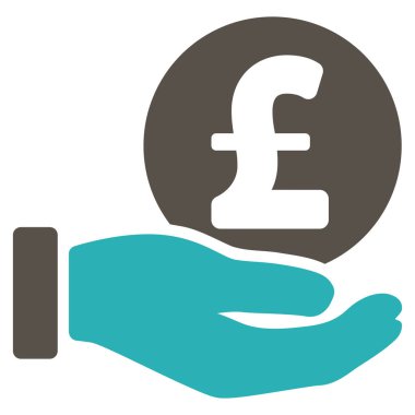 Lirası para ödeme el düz vektör simgesi