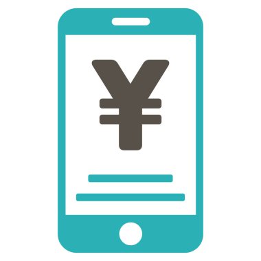 Yen mobil ödeme düz vektör simgesi