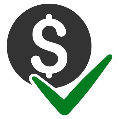 Ödeme düz vektör simgesi kabul