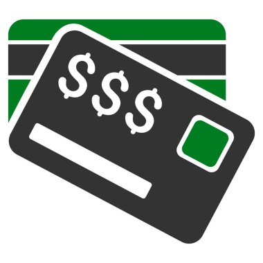 Kredi kartları düz vektör simgesi