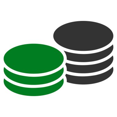 Sikkeler düz vektör simgesi