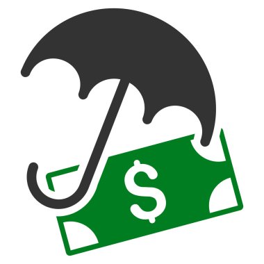 Mali şemsiye düz vektör simgesi