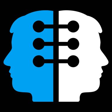 Çift kafa düz vektör simge arabirimi