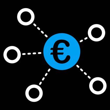 Euro ağ düz vektör simgesi