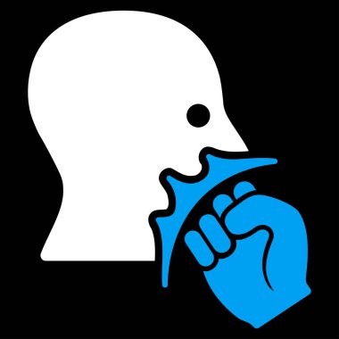 Yüz şiddet Strike düz vektör simgesi