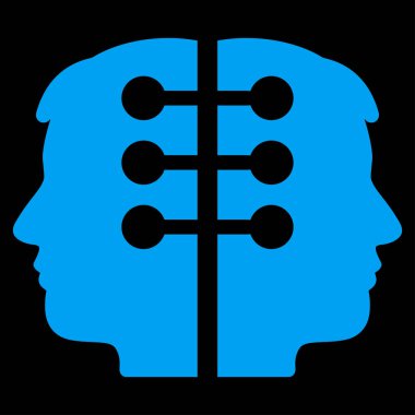 Çift kafa düz vektör simge arabirimi