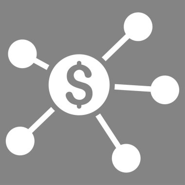 Doları bağlantılar düz vektör simgesi