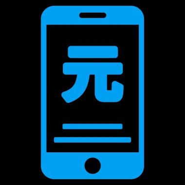 Yuan mobil ödeme düz vektör simgesi