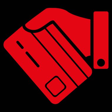 Kartı ödeme düz vektör simgesi